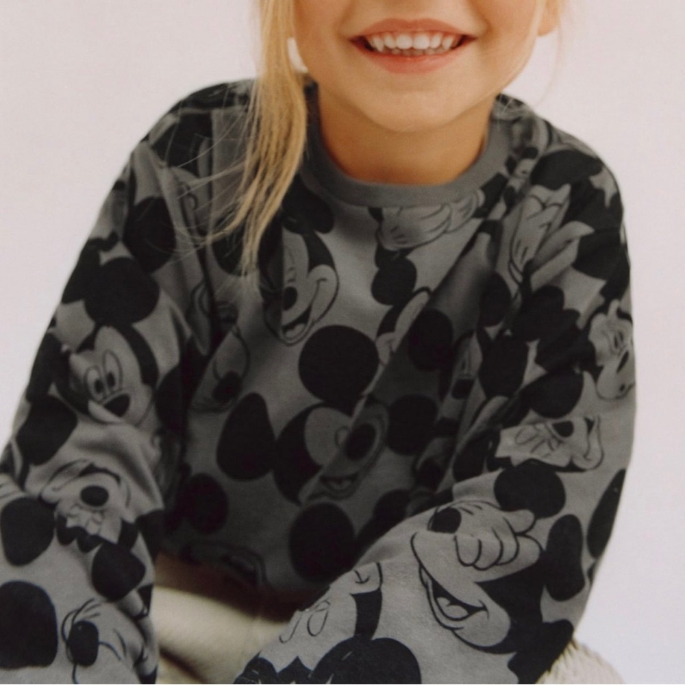 Zara Disney Kids Mickey Mouse long sleeves- Black & Gray